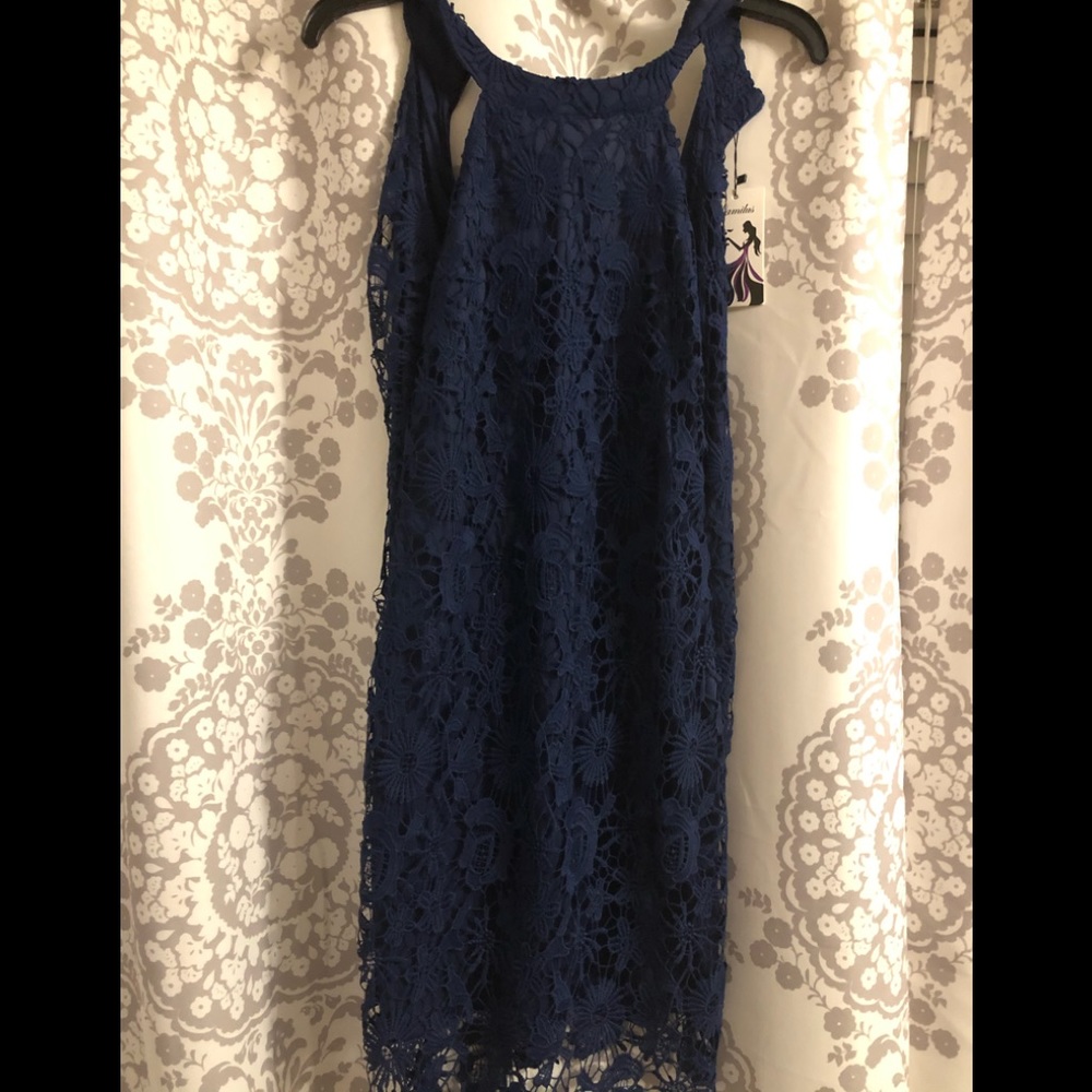 Blue lace dress